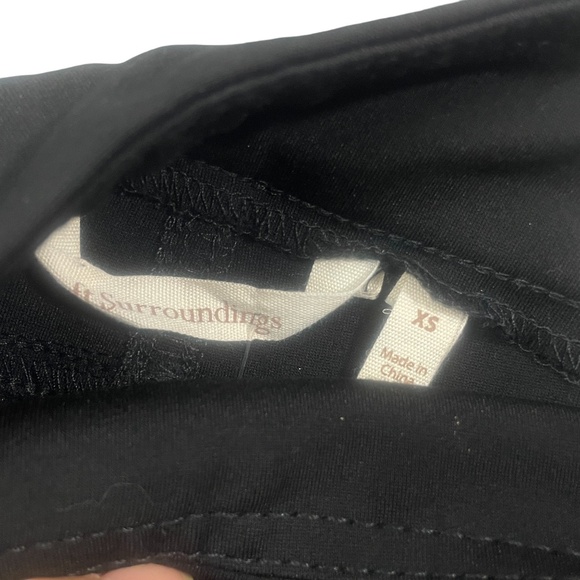 Soft Surroundings XS Black Cotton Blend Pull On Elastic Waist Straigh Leg Pants - Picture 3 of 7